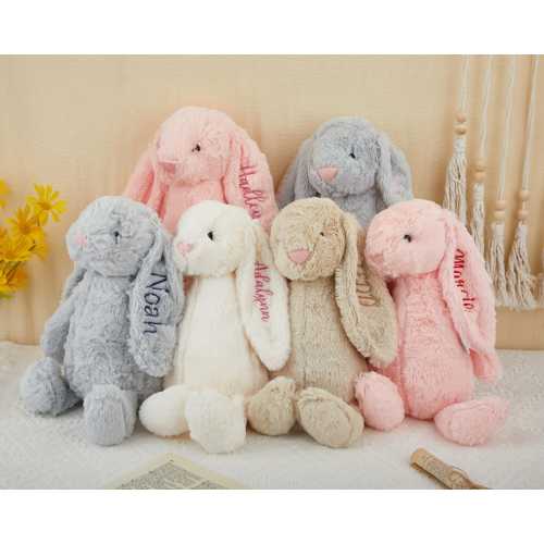 Personalized Embroidered Bunny Rabbit, Personalised Bunny Rabbit Toy,Custom Monogrammed Bunny Rabbit,Bunny Soft Plush Toy,Personalized Bunny