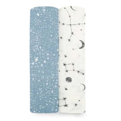 Essentials Silky Soft Muslin Swaddles 2 Pack - Cosmic galaxy