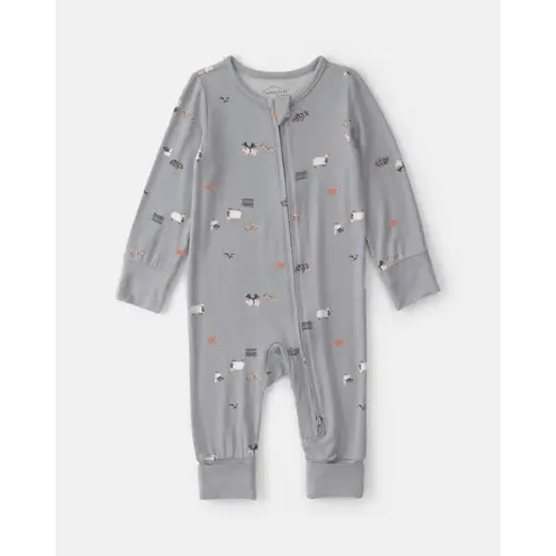 Baby Halloween PurelySoft™ 2-Way Zip Sleep & Play Pajamas - Grey | Carter's