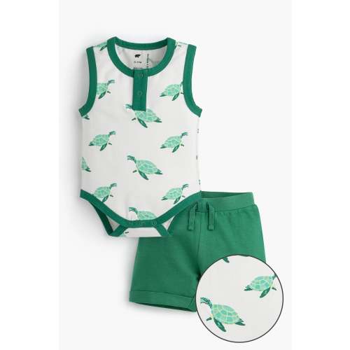 Henley Tank Bodysuit + Summer Short Set - Organic Baby, Toddler, & Kids Clothes - Monica + Andy