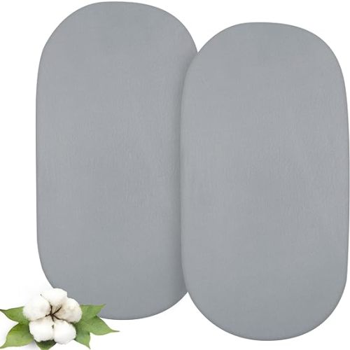 Bassinet Sheets - Fit Baby Trend Lil Snooze Deluxe III for Twins Bassinet, 2 Pack, 100% Organic Cotton