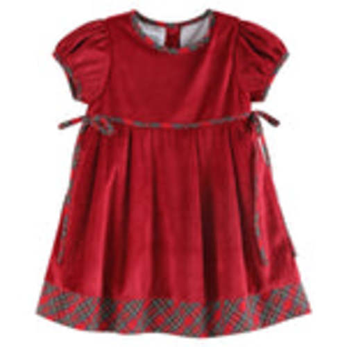 Red Velvet and Christmas Plaid Bow Dress – Lil Cactus