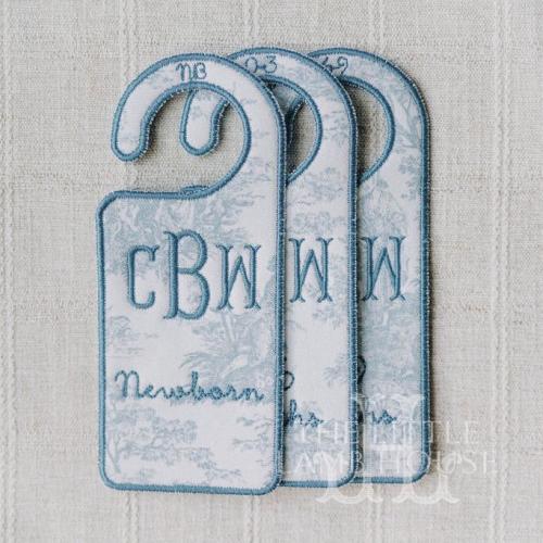 Embroidered Baby Closet Dividers Set | Blue Toile Nursery Organizer | Personalized Baby Gift | Heirloom Keepsake | Newborn to 24 Months