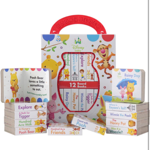 Disney Baby: Winnie the Pooh - My First Library - 12 Board Book Set - First Words, Counting, and More! - PI Kids