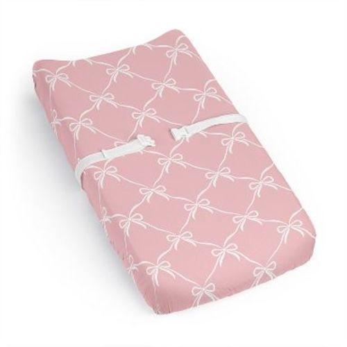Sweet Jojo Designs Baby Girl Changing Pad Sheet Ballerina and Ballet Bows Pink and White