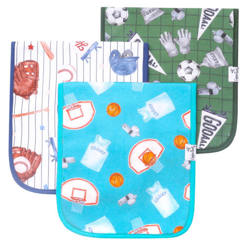 3 Pack Premium Burp Cloths - All Star