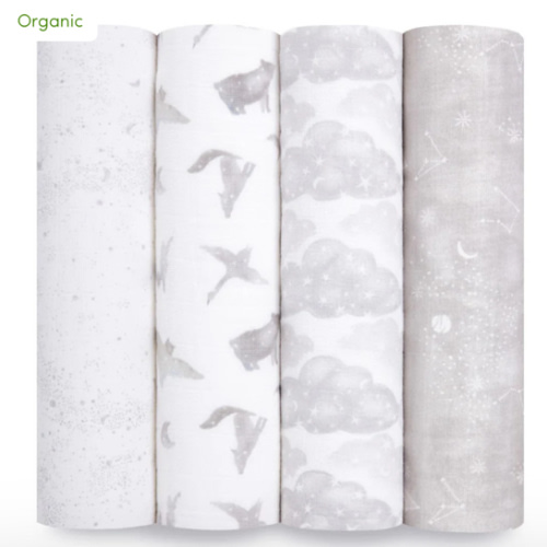 aden + anais | Map the Stars Organic Muslin Swaddle Blanket 4pk