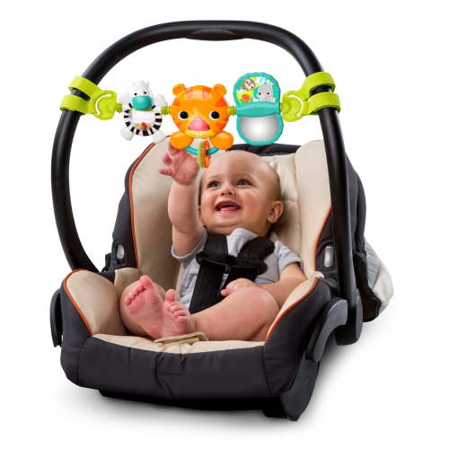 Bright Starts Take Along Musical Baby Carrier Toy Bar with Activity Toys for Newborns
