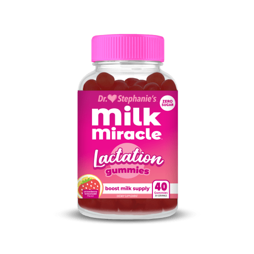 Dr. Stephanie's Milk Miracle Lactation Gummies, Sugar-Free Gummies to Boost Milk Supply, 40 Count Breastfeeding Supplements