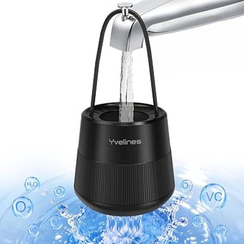 15-Stage Bath Water Filter for Tub Faucet, Yvelines 7500 Gallons Bathtub Filter Softens Hard Water & Removes Chlorine for Healthier Skin & Hair, BPA-Free (Black)