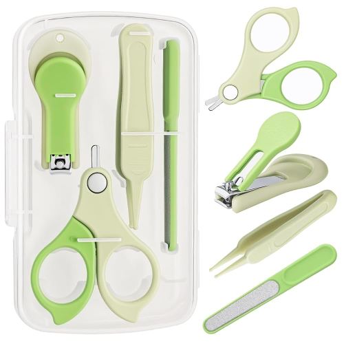 Baby Nail Care Set，4 Pack Baby Essentials,Includes; Baby Nail Clippers, Baby Nail Scissors, Nail Files and Tweezers，for Trimming Baby's Fingers or Toes，Be Suitable for；Infant, Toddler, Kids