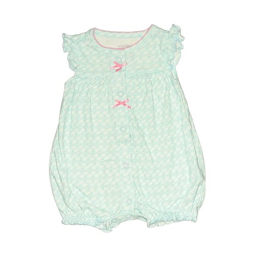 Simple Joys by Carter's 100% Cotton Green Short Sleeve Onesie Size Newborn