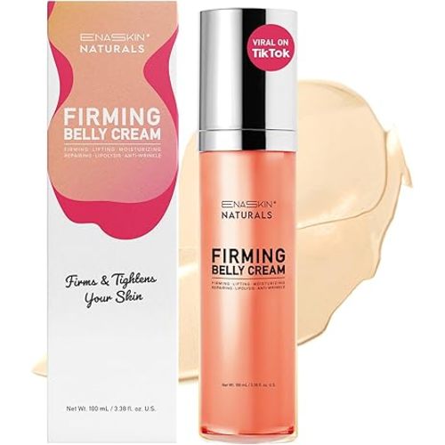 Enaskin Naturals Belly Firming Cream: B Flat Skin Tightening, Cellulite & Stretch Mark Reduction Cream for Stomach, Thighs and Booty - Hydrating Body Lotion for Women & Men - Orange 100 mL