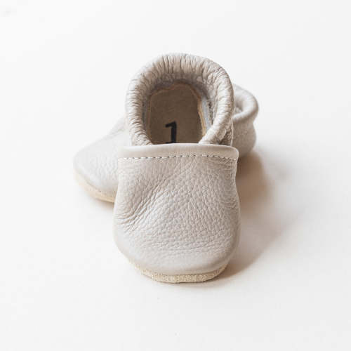 Leather Baby Shoes with Soft Soles Light Gray – Sun & Lace