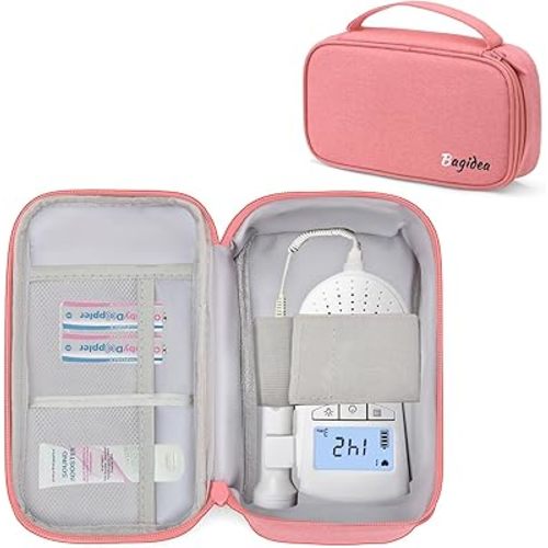 Travel Carrying Bag for Doppler Fetal Heart Monitor, Storage bag for Doppler Monitor, Portable Organizer Case Fits Doppler Heartbeat Monitor, Bag Only