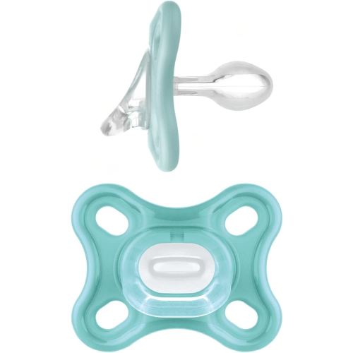 MAM Comfort Baby Pacifiers, Lightweight One-Piece Full Silicone Binky for Newborns 0-3 Months, BPA-Free Nipple, Easy to Clean Pacifier, Best for Breastfed Babies, with Sterilizer Case, 2 Count Binkies