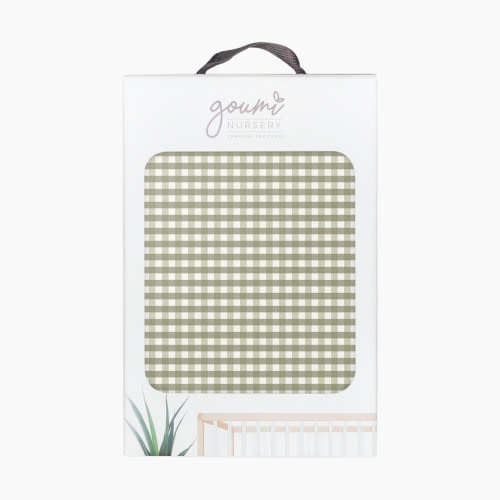 Goumi Kids In The Garden Collection Organic Cotton Changing Pad Cover - Gingham, O/S