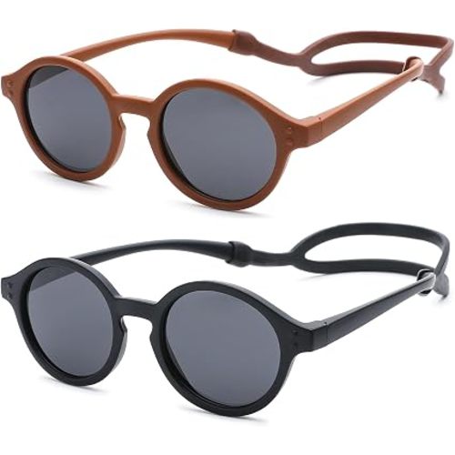 Polarized Baby Sunglasses with Strap for Infant 0-24 Months