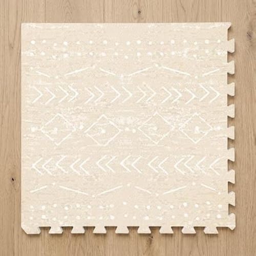 Lillefolk Baby Play Mat for Floor – 4x6ft Beige | Soft Non Toxic Premium EVA Foam Tiles for Tummy Time, Crawling & Playroom – Waterproof Interlocking Floor Mat for Babies & Toddlers (6 Tiles)