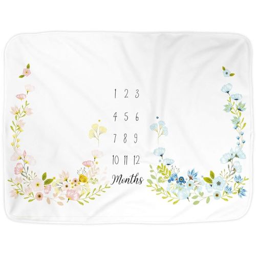 Twins Monthly Milestone Baby Blanket