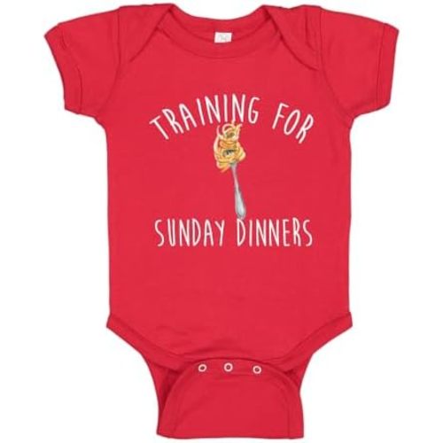 Training for Sunday Dinners Pasta Baby One Piece Bodysuit Or Toddler Shirt Cute Spaghetti Italian Baby Gift