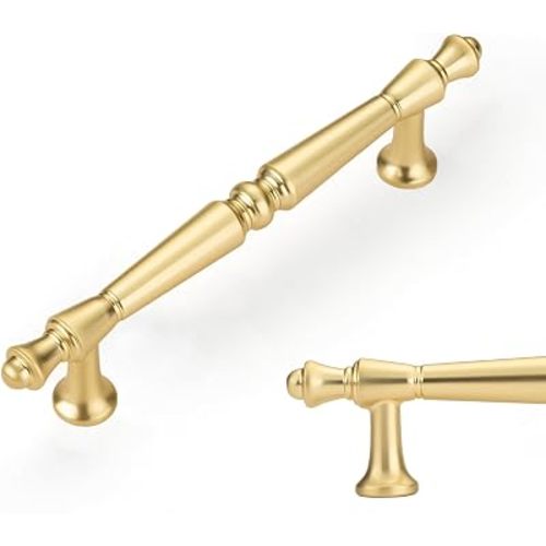 10 Pack 3.75 Inch Brushed Gold Cabinet Handles 3-3/4''Drawer Pulls
