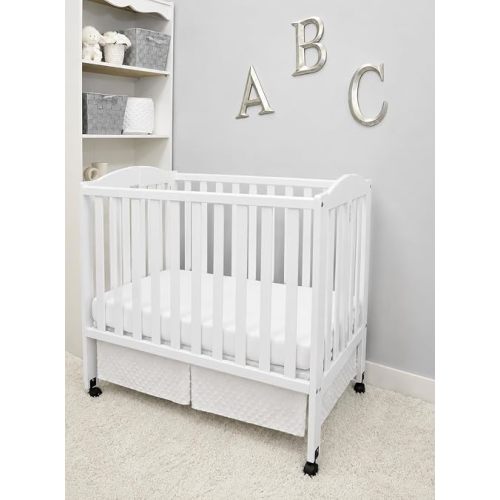 American Baby Company Heavenly Soft Minky Dot 3-Piece Mini/Portable Crib Bedding Set, White, for Boys and Girls
