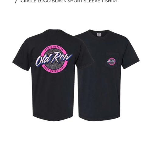 Old Row Circle Logo Black Short Sleeve T-Shirt | Palmetto Moon