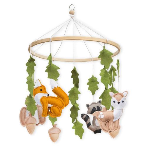 First Landings Baby Mobile for Crib - Forest Animal Nursery Mobiles - Gender Neutral Baby Nursery Decor - Woodland