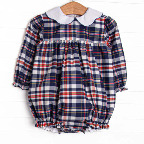 Scarlett Bubble, Navy and Red Plaid – Stitchy Fish