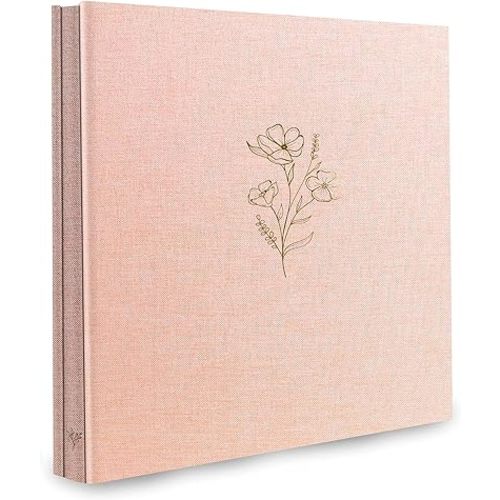 Holoary Photo Album 4x6 500 Photos 5 Pictures Per Page, 500 Pockets 4”x6” Picture Album, Linen Fabric Cover Big Picture Book for Photos, 4x6 Photo Albums for Family Weddings Travel Memories(Pink)