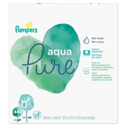 Pampers Aqua Pure 8pk Baby Wipes - 448ct