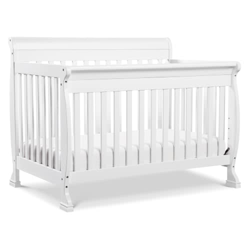 DaVinci Kalani 4-in-1 Convertible Crib in White, Greenguard Gold Certified | Converts to Toddler Bed, Daybed & Full-Size Bed - 4 Adjustable Mattress Heights - Conversion Kits Sold Separately