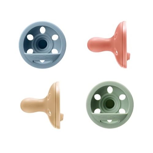 Tommee Tippee Breast-Like Pacifier, Lightweight, One-piece Silicone Design, Symmetrical Nipple, 6-18m, 4 Pack