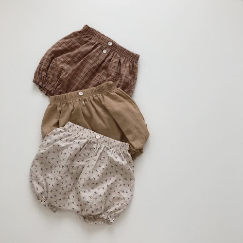 Baby Flower Plaid Simple Shorts