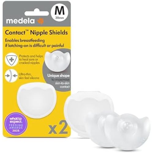 Medela Contact Nipple Shields, For Breastfeeding Comfort, Size M 20mm, 2ct