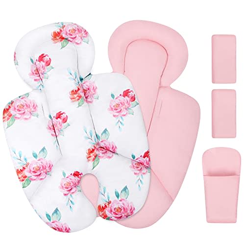 Minne Baby Infant Insert, Compatible with 4Moms RockaRoo and MamaRoo, Includes 3 Strap Pad, Breathable Mesh Fabric, Plush Soft Newborn Insert with Head and Body Support