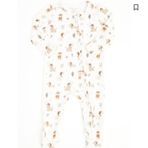 Angel Dear Infant Boys' Cowboy Dogs Long Sleeve Zipper Onesie | Boot Barn