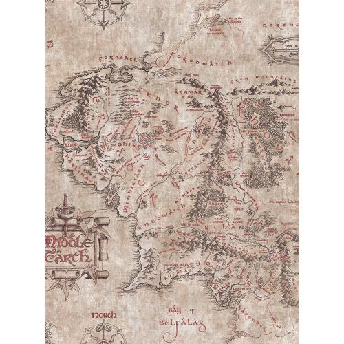 Lord of the Rings Parchment Middle Earth Map Peel & Stick Wallpaper