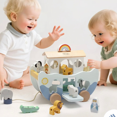 Wooden Noah's Ark Toy for Montessori Learning
