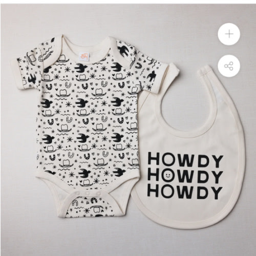 Morgan Lacey Hart Ranch Hand Baby Bodysuit & Bib Set