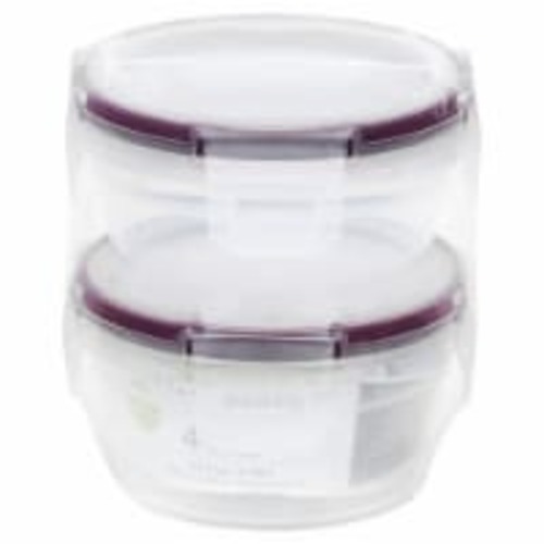 Snapware Plastic Small Round Containers - 2 Pack - Transparent, 1.2 c