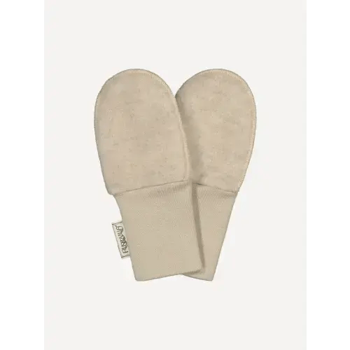 Baby mittens, wool fleece, dune