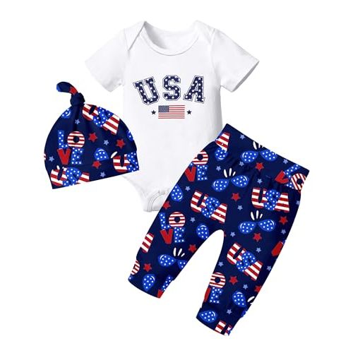 Fommy Newborn Baby Boy Clothes New to The Crew Letter Print Romper+ Pants+Hat 3PCS Outfit
