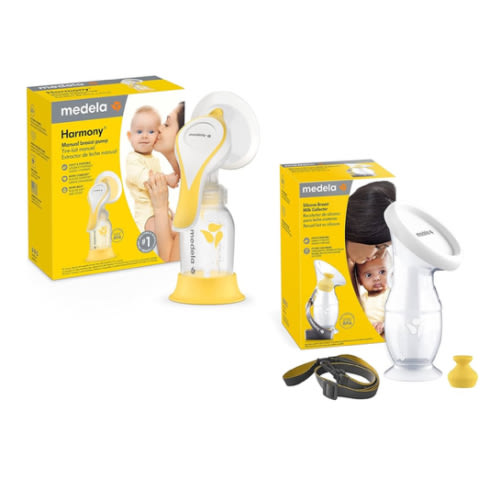 Medela Manual Breast Pump Set - Perfect Pair Bundle, Includes Harmony Manual Breast Pump & Silicone Breastmilk Collector