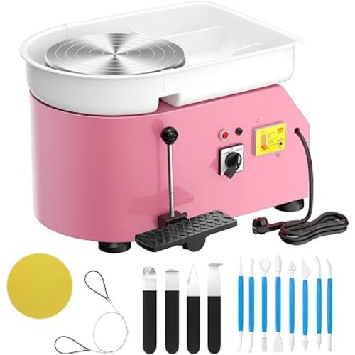 Pottery Wheel for Adults, 9.8in 350W Electric, Foot Pedal, Removable Basin