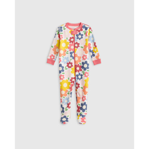 100% Organic Cotton Footie Pajama in Pop Floral