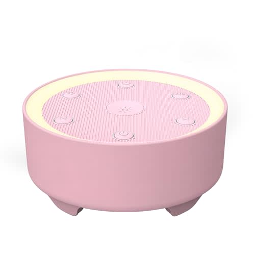 Kipcush White Noise Machine for Sleeping, Baby & Adults, High-Fidelity Non-Looping Sounds, Sleep Sound Machine with Dimmable Night Light, USB Powered, Memory Function, Home, Nursery & Travel