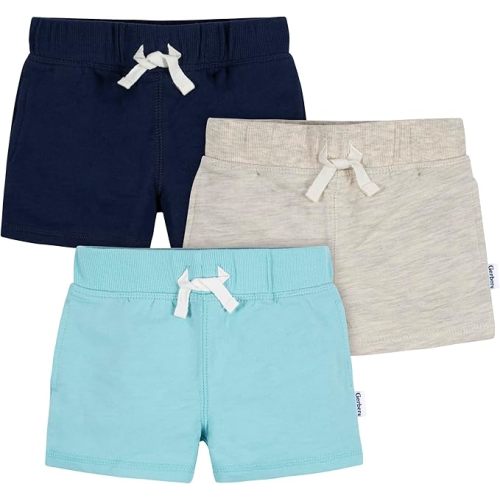 Gerber Baby Boys' Toddler 3-Pack Pull-on Knit Shorts, 0-3 months