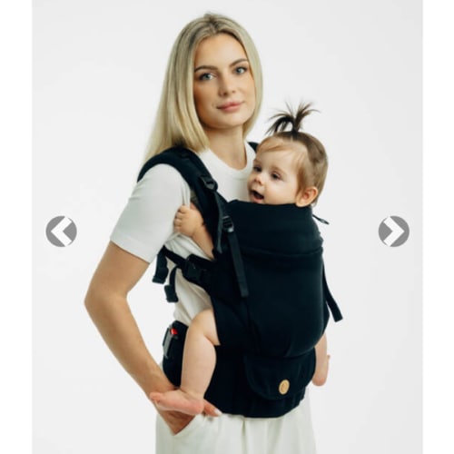 My First Baby Carrier - LennyUpGrade PRO, Standard Size, herringbone weave 100% cotton - LITTLE HERRINGBONE EBONY BLACK